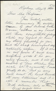 Copy of letter from William Lloyd Garrison, Roxbury, [Mass.], to Maria Weston Chapman, May 19, 1873