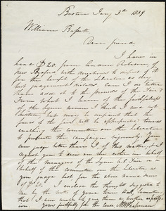 Letter from Maria Weston Chapman, Boston, [Mass.], to William Bassett and William Lloyd Garrison, Jan'y 3'd, 1839