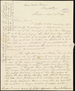 Letter from Maria Weston Chapman, Boston, [Mass.], to Elizabeth Pease Nichol, April 20th, 1840