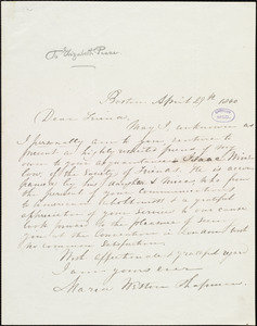 Letter from Maria Weston Chapman, Boston, [Mass.], to Elizabeth Pease Nichol, April 29th, 1840