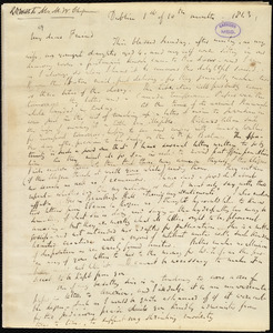 Letter from Richard Davis Webb, Dublin, [Ireland], to Maria Weston Chapman, 1st [day] of 10th month - 1843