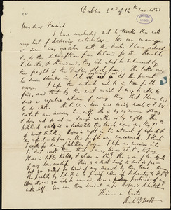 Letter from Richard Davis Webb, Dublin, [Ireland], to Maria Weston Chapman, 2nd [day] of 12th mo[nth] 1843