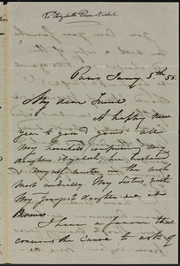Letter from Maria Weston Chapman, Paris, [France], to Elizabeth Pease Nichol, Jan'y 5th, [18]55
