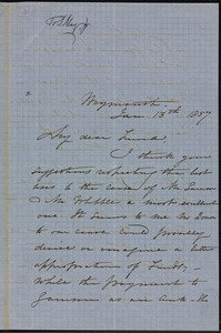 Letter from Maria Weston Chapman, Weymouth, [Mass.], Samuel May, Jan. 13th, 1857