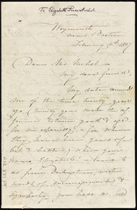 Letter from Maria Weston Chapman, Weymouth, near Boston, [Mass.], to Elizabeth Pease Nichol, February 4th, 1857