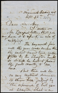Letter from Maria Weston Chapman, Weymouth, [Mass.], Samuel May, Tuesday eve'g, Sept. 22, [1857]