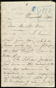 Letter from Maria Weston Chapman, Weymouth, [Mass.], to James Miller M'Kim, Sept. [1859]