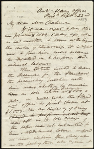 Letter from James Miller M'Kim, Anti-Slavery Office, Philadelphia, [PA], to Maria Weston Chapman, Sept. 22nd, [1859]