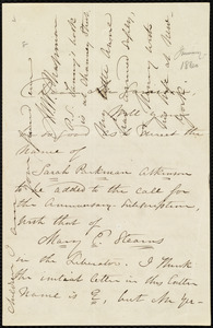 Letter from Maria Weston Chapman to William Lloyd Garrison, [January 1860]