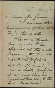 Letter from Maria Weston Chapman to William Lloyd Garrison, [February 1861]