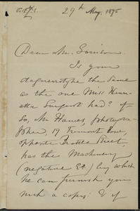 Letter from Maria Weston Chapman to William Lloyd Garrison, 29th May 1875