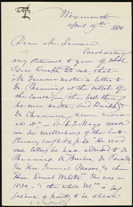 Letter from Maria Weston Chapman, Weymouth, [Mass.], to Francis Jackson Garrison, April 19th, 1880
