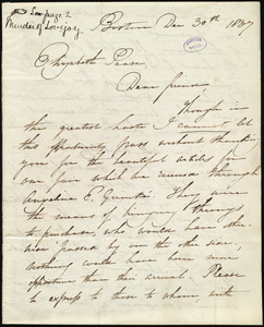 Letter from Maria Weston Chapman, Boston, [Mass.], to Elizabeth Pease Nichol, Dec. 30th, 1837