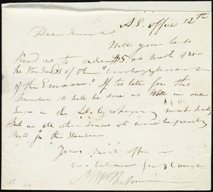 Letter from Maria Weston Chapman, A.S. [Anti-Slavery] Office, [Boston, Mass.], to David Lee Child, 12th [day of an unknown month, 1843?]