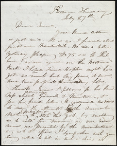 Letter from Maria Weston Chapman, Boston, [Mass.], to David Lee Child, Thursday, July 27th, [1848?]