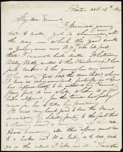 Letter from Maria Weston Chapman, Boston, [Mass.], to David Lee Child, Oct. 12th, 1843