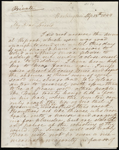 Letter from David Lee Child, Washington, to Maria Weston Chapman, Ap[ril] 18th, 1844