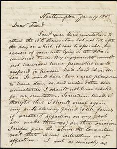 Letter from David Lee Child, Northampton, [Mass.], to Maria Weston Chapman, June 19, 1845