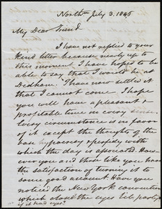 Letter from David Lee Child, North[ampto]n, [Mass.], to Maria Weston Chapman, July 3, 1846