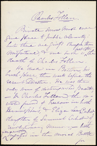 Rough draft of eulogy for Charles Follen by Maria Weston Chapman, [1872?]