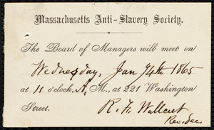 Note from Maria Weston Chapman, [Boston?, Mass.], 1865 [Jan. 15?]