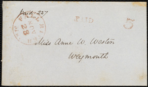 Letter from Samuel Longfellow, Fall River, [Mass.], to Anne Warren Weston, Nov. 27, 1848