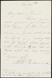 Letter from Maria Weston Chapman, [Boston?, Mass.], to Samuel May, Dec. 26th, [1857?]