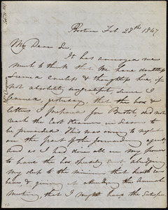 Letter from Maria Weston Chapman, Boston, [Mass.], to John Bishop Estlin, Feb. 28th, 1847