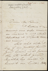 Letter from Maria Weston Chapman, Brunswick Hotel, Hanover Square, [London, England], to John Bishop Estlin, Sept. 26th, 1851