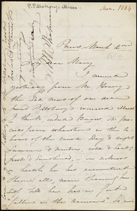 Letter from Maria Weston Chapman, Paris, [France], to Mary Anne Estlin, March 2nd, [1854]