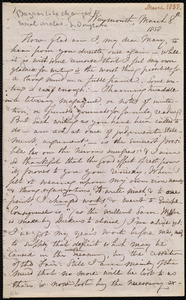 Letter from Maria Weston Chapman, Weymouth, [Mass.], to Mary Anne Estlin, March 8th, 1858