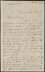 Letter from Maria Weston Chapman, Weymouth, [Mass.], to Mary Anne Estlin, April 4th, [1858]