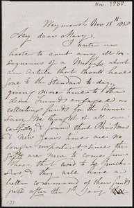 Letter from Maria Weston Chapman, Weymouth, [Mass.], to Mary Anne Estlin, Nov. 15th, 1858