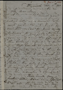 Letter from Maria Weston Chapman, Weymouth, [Mass.], to Mary Anne Estlin, Feb. 11th, 1860