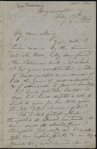Letter from Maria Weston Chapman, Weymouth, [Mass.], to Mary Anne Estlin, Feb'y 17th, 1862