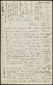 Letter from Maria Weston Chapman to Mary Anne Estlin, [April 1862]