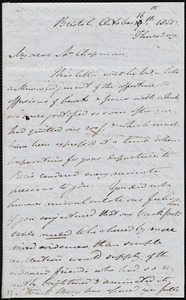 Letter from John Bishop Estlin, Bristol, [England], to Maria Weston Chapman, Thursday, October 16th, 1851