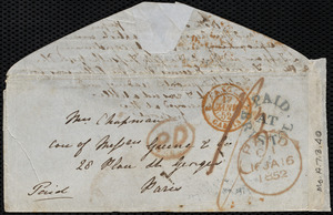 Letter from Emma Michell, Park St[reet], Bristol, [England], to Maria Weston Chapman, Jan'y 13th, [1852], Tuesday night