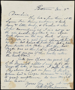 Letter from Maria Weston Chapman, Boston, [Mass.], to Lucia Weston, Jan. 3'd, [1840?]