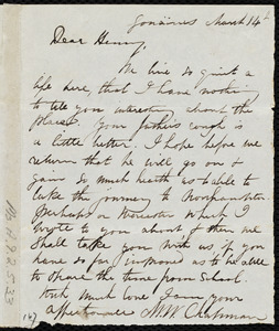 Letter from Maria Weston Chapman, Gonaives, [Haiti], to Henry Grafton Chapman, March 14th, [1841?]