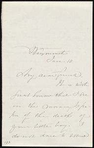 Letter from Maria Weston Chapman, Weymouth, [Mass.], Jan. 10