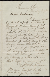 Letter from Maria Weston Chapman, Chauncy Place, [Boston, Mass.], to Deborah Weston, Thursday night, [1840?]