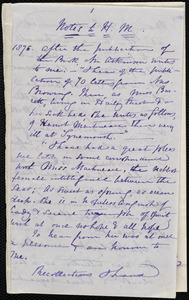 Notes by Maria Weston Chapman, [Not before 1876 June 27]