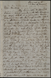 Incomplete letter from Maria Weston Chapman, Paris, [France], 53 Rue de Verneuil, to Caroline Weston, Oct. 27th
