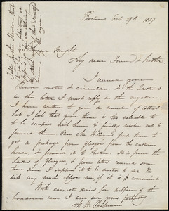 Letter from Maria Weston Chapman, Boston, [Mass.], to Elizur Wright, Oct. 19th, 1837