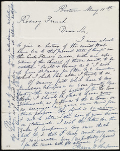 Letter from Maria Weston Chapman, Boston, [Mass.], to Rodney French, May 11th, [1839]