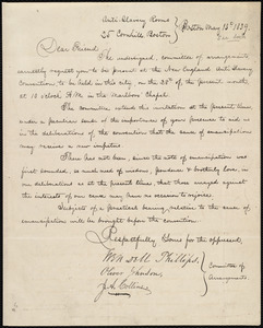 Letter from Maria Weston Chapman, Boston, [Mass.], to Angelina Emily Grimké and Sarah Moore Grimké, May 15th, 1839