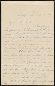Letter from Anna R. Philbrick, Liberty Hall, to Caroline Weston, Oct. 2'd, '39