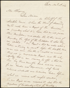 Letter from William Cooper Nell, Boston, [Mass.], to Maria Weston Chapman and John Pierpont, Nov'b 5th, 1839