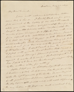 Letter from Edmund Quincy, Dedham, [Mass.], to Anne Warren Weston, May 21, 1840